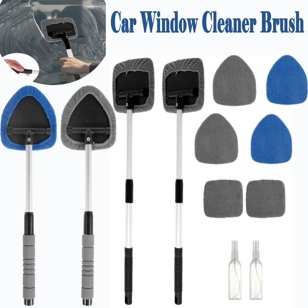 Nuevo Kit De Cepillo Limpiador De Ventanas De Coche, Fregona De Limpieza De Parabrisas, Toalla De Microfibra, Detalle Interior De Coche Con Mangos Largos, Herramientas De Limpieza