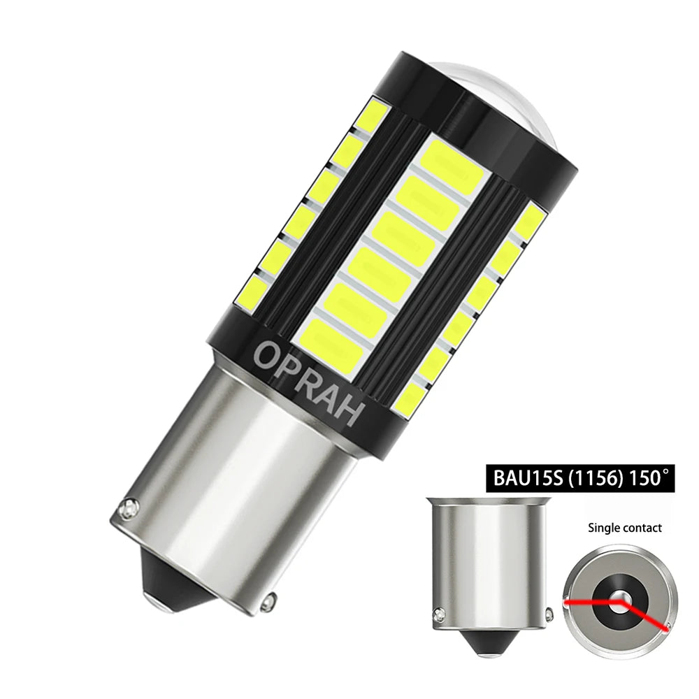 10 Uds Luz De Camión De Coche 12V 24V LED 5630SMD 1156 BAU15S PY21W P21W 1157 BAY15D Bombilla 7440 7443 Lámpara De Señal Canbus Luz De Circulación DRL