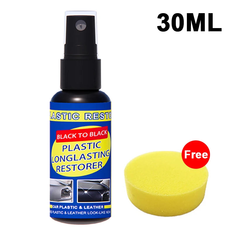 Restaurador De Plástico, Revitalizador, Renovador De Cuero Y Plástico, Revestimiento Duradero Para Gomas De Coche, Restauración Limpia, Brillo Negro