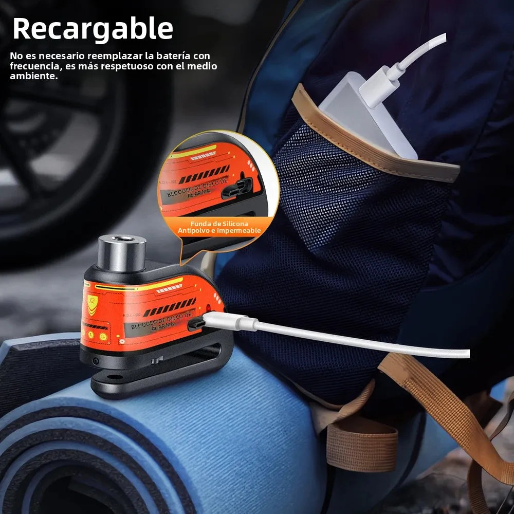 Alarma De Motocicleta, Bloqueo De Freno De Disco, Candado De Seguridad Para Rueda De Moto, Resistente Al Agua, 120Db, Alarma Antirrobo Fuerte, Bloqueo De Disco De Motocicleta
