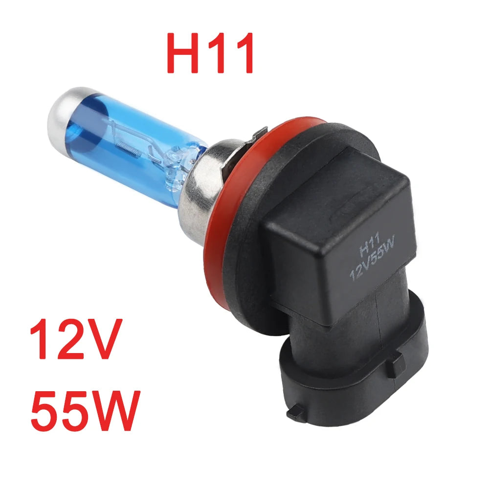 2 Bombillas Halógenas Súper Blancas H8 H11 12V 55W, Luces Antiniebla De Alta Potencia, Faros Delanteros Para Auto, Fuente De Luz Para Coche, 6000K