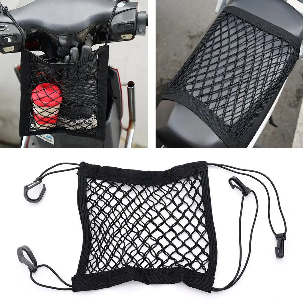Red De Equipaje Para Motocicleta, 4 Ganchos, Red De Carga Ajustable, Tanque De Combustible, Malla De Equipaje, Estilo Web, Alta Calidad