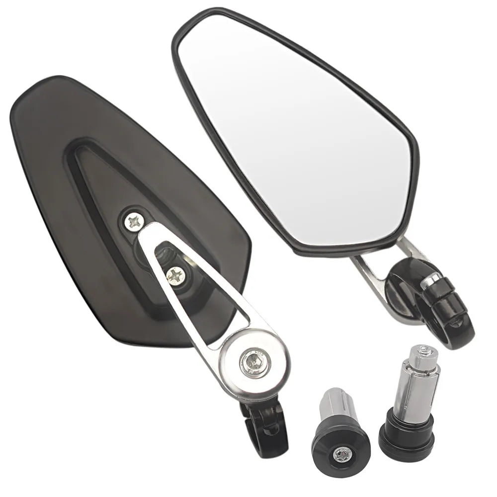 Espejos Retrovisores Universales Para Motocicleta De 7/8 ", Mango Retrovisor, Espejos Laterales Ovalados De Aluminio Para Suzuki Kawasaki Yamaha