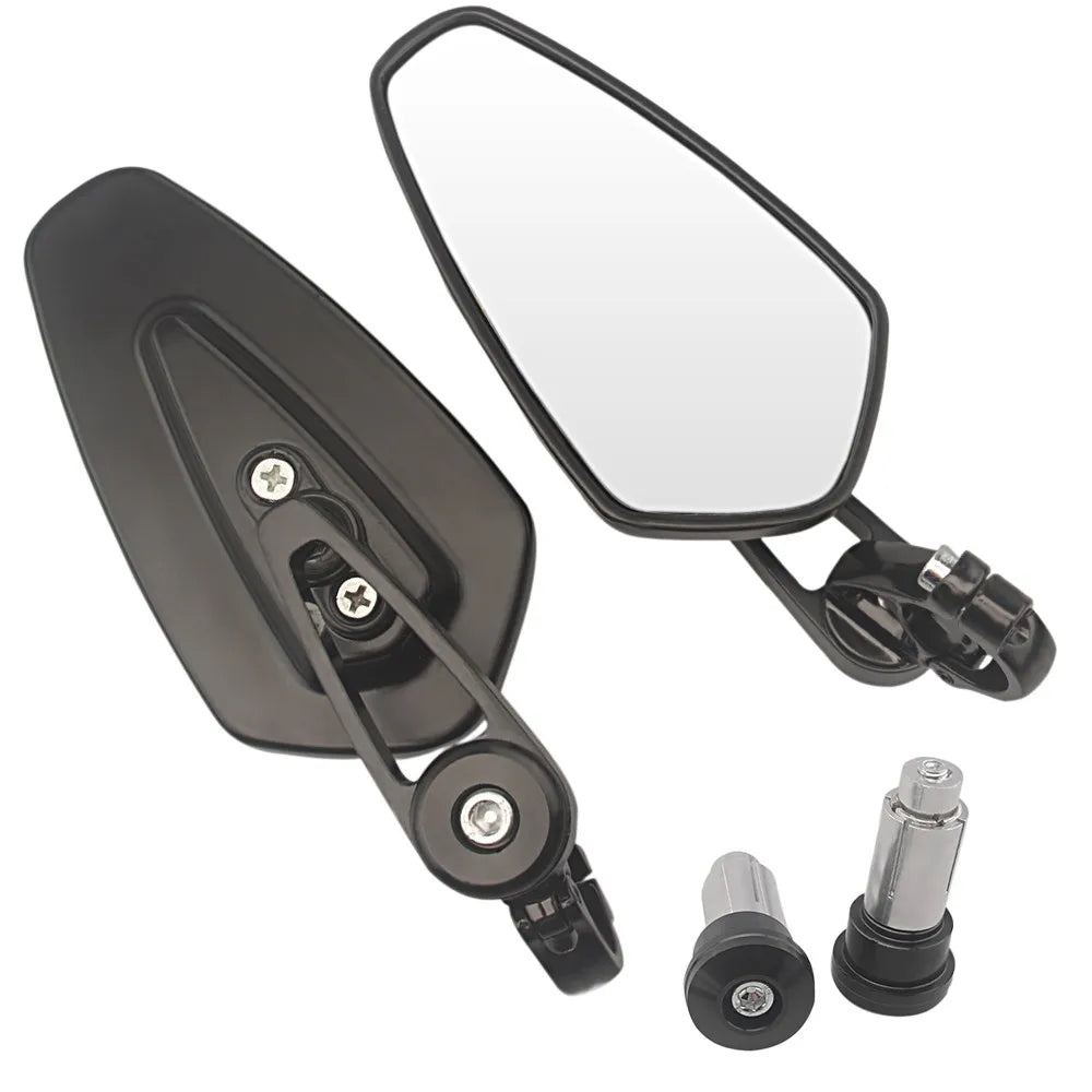 Espejos Retrovisores Universales Para Motocicleta De 7/8 ", Mango Retrovisor, Espejos Laterales Ovalados De Aluminio Para Suzuki Kawasaki Yamaha
