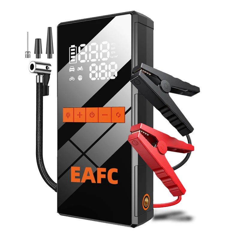 Arrancador De Coches Portátil EAFC 150PSI Con Bomba De Aire, Batería De Emergencia 5000A Y Power Bank