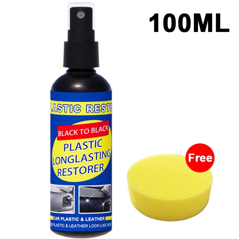 Restaurador De Plástico, Revitalizador, Renovador De Cuero Y Plástico, Revestimiento Duradero Para Gomas De Coche, Restauración Limpia, Brillo Negro