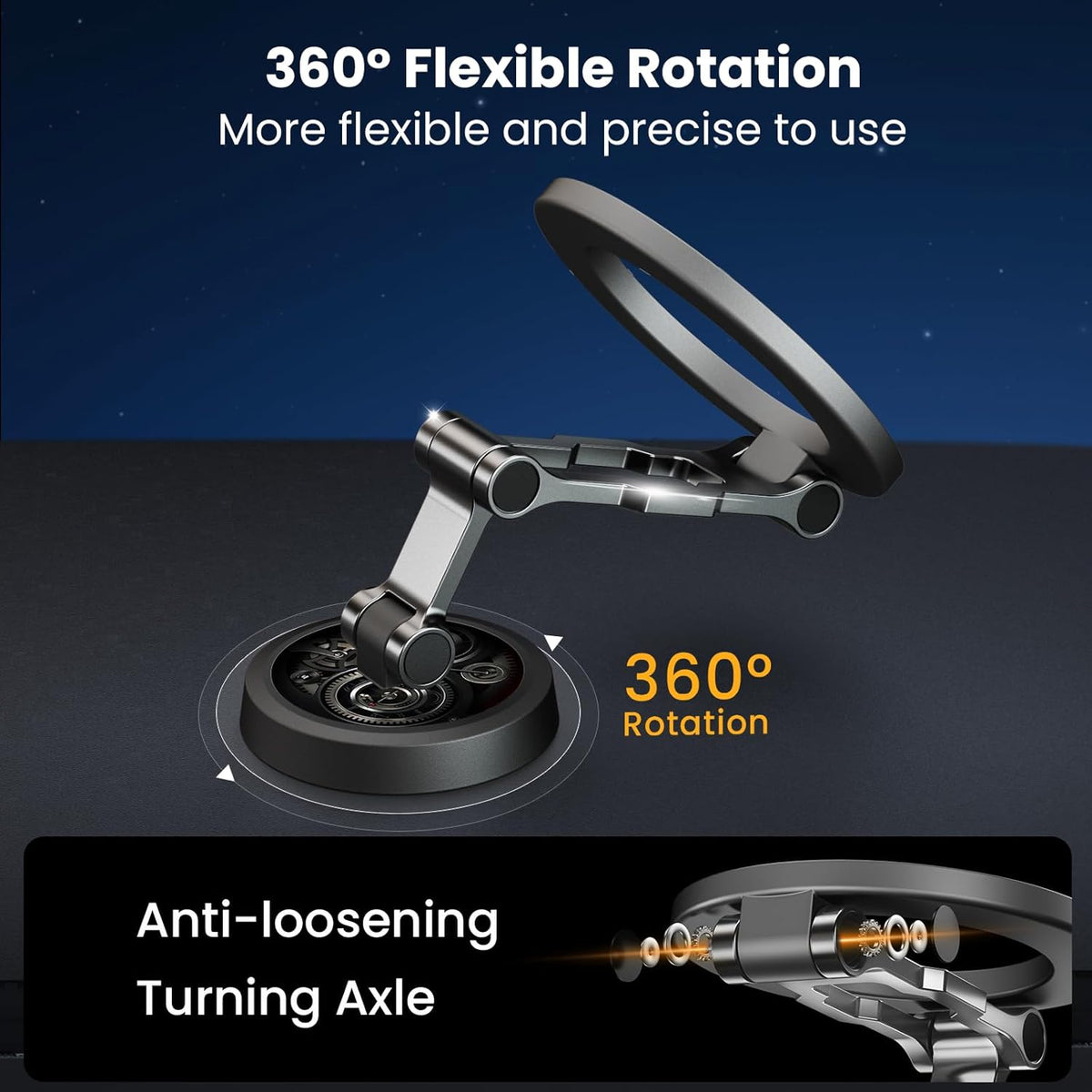 Soporte Magnetico Movil Coche Para Magsafe, Plegable, Rotación De 360° | Succión Potente,Parabrisas Salpicadero Porta Movil,Todo Metal Soporte Telefono Coche Para Iphone Y Funda Magsafe