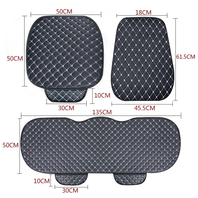 Fundas De Cuero Para Asiento De Coche, Protector De Asiento Delantero/Trasero Para Las Cuatro Estaciones, Alfombrilla Para Cojín De Asiento De Coche, Accesorios De Interior De Coche Universal
