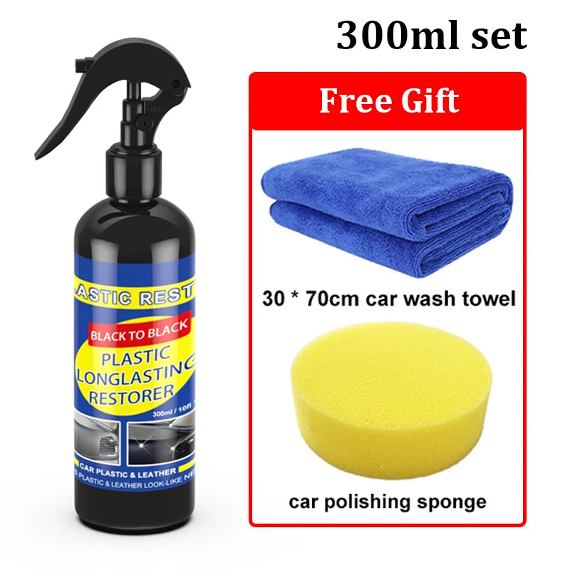 Restaurador De Plástico, Revitalizador, Renovador De Cuero Y Plástico, Revestimiento Duradero Para Gomas De Coche, Restauración Limpia, Brillo Negro