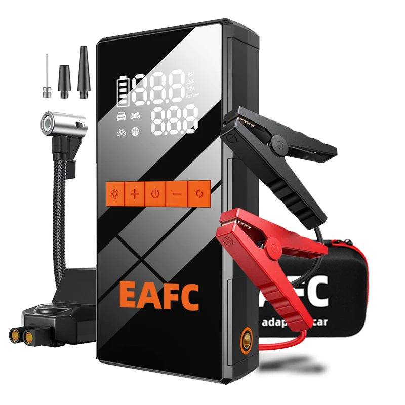 Arrancador De Coches Portátil EAFC 150PSI Con Bomba De Aire, Batería De Emergencia 5000A Y Power Bank