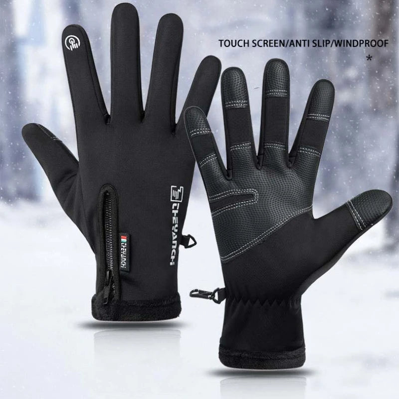 Guantes De Motocicleta Guantes De Moto Invierno Forro Polar Térmico Invierno Impermeable Pantalla Táctil Antideslizante Guantes De Montar En Moto