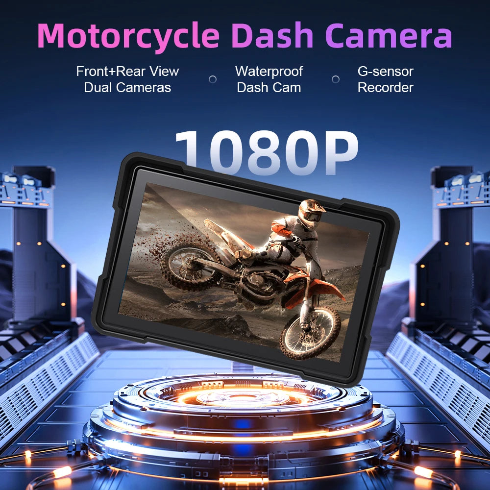 Pantalla Incell De Navegación Para Motocicleta De 6 Pulgadas, 1440X720, Carplay Inalámbrico, Android, Auto, Motor GPS, Monitor DVR, TPMS Opcional
