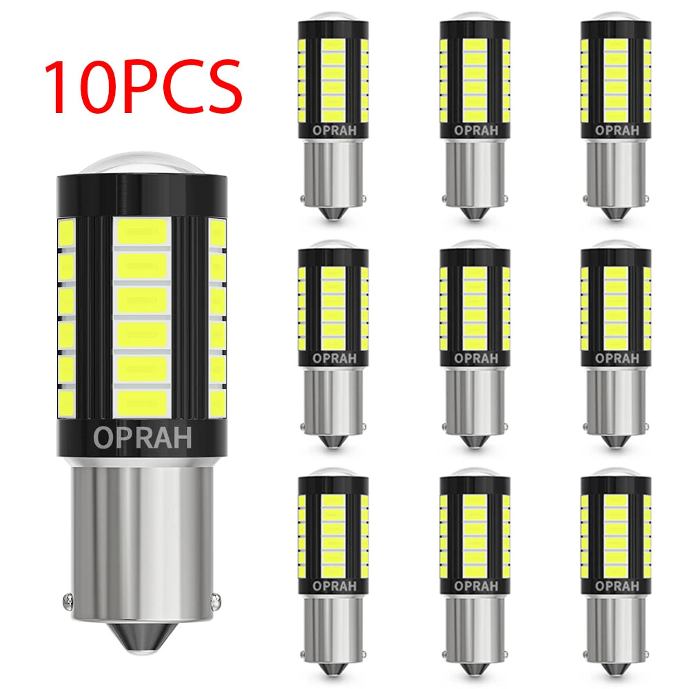 10 Uds Luz De Camión De Coche 12V 24V LED 5630SMD 1156 BAU15S PY21W P21W 1157 BAY15D Bombilla 7440 7443 Lámpara De Señal Canbus Luz De Circulación DRL