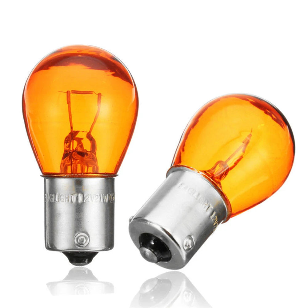 2 Uds 1156 BA15S Vidrio De Alta Potencia Bajo Consumo Luz De Freno De Coche Lámpara Indicadora 21W DC12V Blanco/Ámbar # 289597