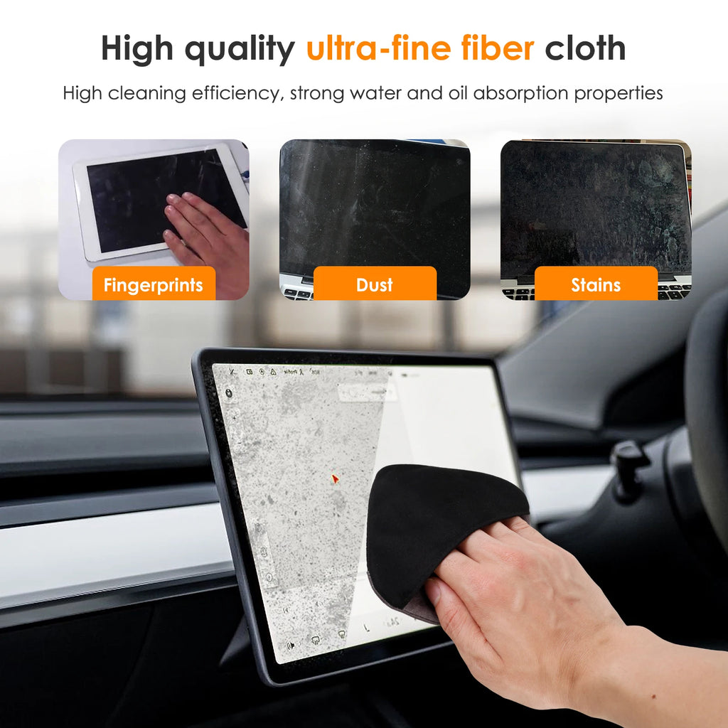 Limpiador De Pantalla De Coche, Paño De Microfibra Reutilizable, Toallitas De Limpieza De Pantalla Táctil Para Salpicadero, Pantalla De Coche, Almohadillas De Limpieza Para Tableta, 2 Uds.