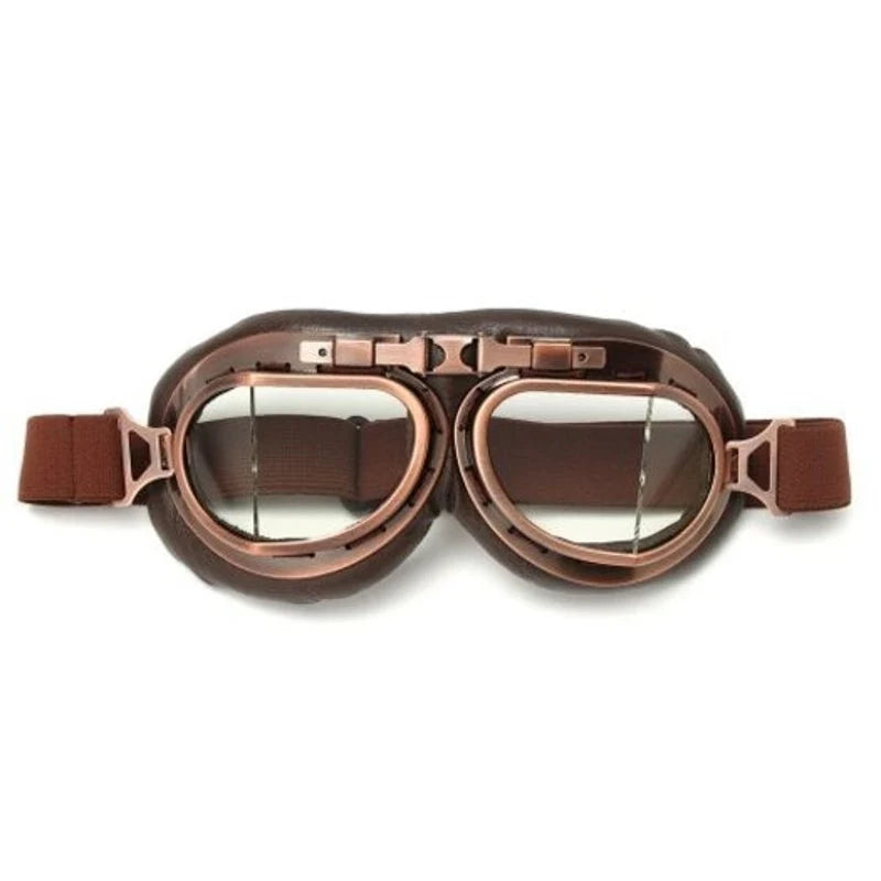 Retro Motorcycle Goggles Glasses Classic Sunglasses for Harley Pilot Steampunk Copper Helmet Yellow