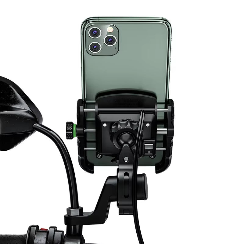 Soporte Para Teléfono Móvil De Motocicleta, Soporte Para Teléfono Móvil De Moto, Soporte GPS Con Cargador USB QC 3,0 Resistente Al Agua