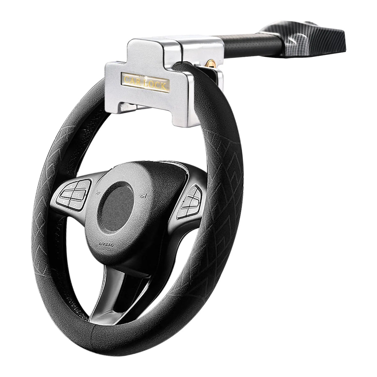 Cerradura De Volante Con Alarma 120Db, Cerradura De Volante Cerraduras Crook Para Coches, Dispositivo Antirrobo De Bloqueo De Coche Resistente