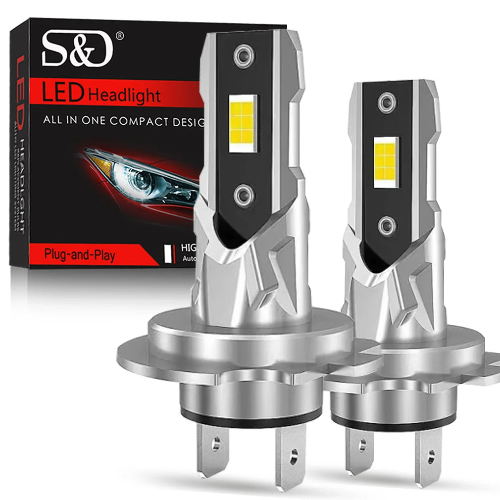 Kit De Faros LED H7 De 20000LM, Mini Bombilla De 100W CSP 3570 Para Faros De Coche, Faros Antiniebla Canbus H7, Led Turbo Para Automóvil, 12V, 6000K