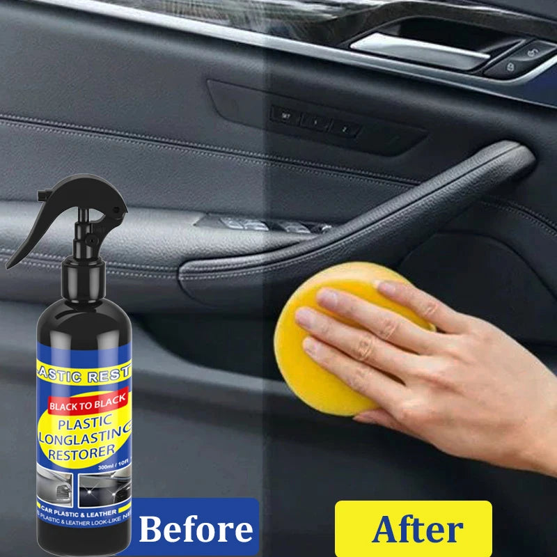 Restaurador De Plástico, Revitalizador, Renovador De Cuero Y Plástico, Revestimiento Duradero Para Gomas De Coche, Restauración Limpia, Brillo Negro
