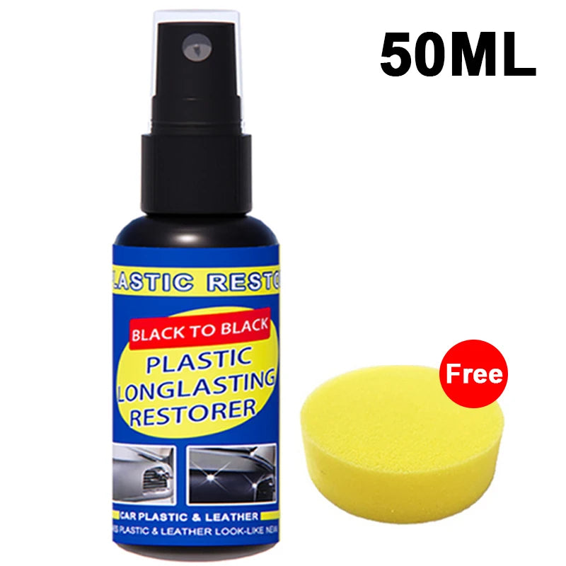 Restaurador De Plástico, Revitalizador, Renovador De Cuero Y Plástico, Revestimiento Duradero Para Gomas De Coche, Restauración Limpia, Brillo Negro