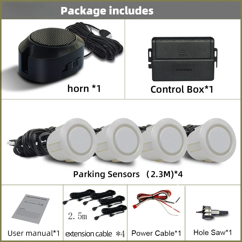 Kit Profesional De Sensores De Aparcamiento Delanteros Para Coche, Sistema De Asistencia Al Aparcamiento Con Alarma Sonora Y Volumen Ajustable, Universal