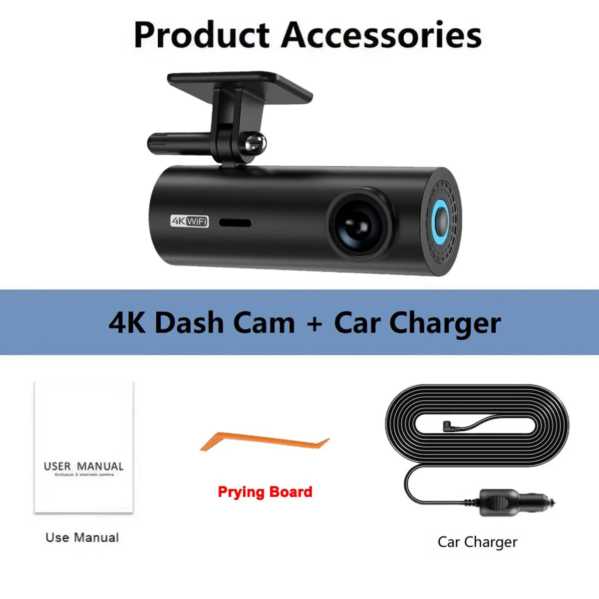 3840*2160P Dvr Para Coche Dashcam 4K Dash Cam Para Coches Grabadora De Vídeo Cámara Frontal Wifi Para Suministros De Vehículos 24H Estacionamiento Noche V