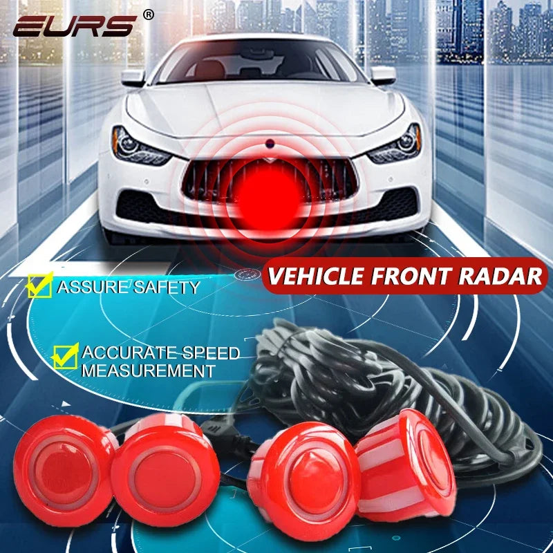 Kit Profesional De Sensores De Aparcamiento Delanteros Para Coche, Sistema De Asistencia Al Aparcamiento Con Alarma Sonora Y Volumen Ajustable, Universal