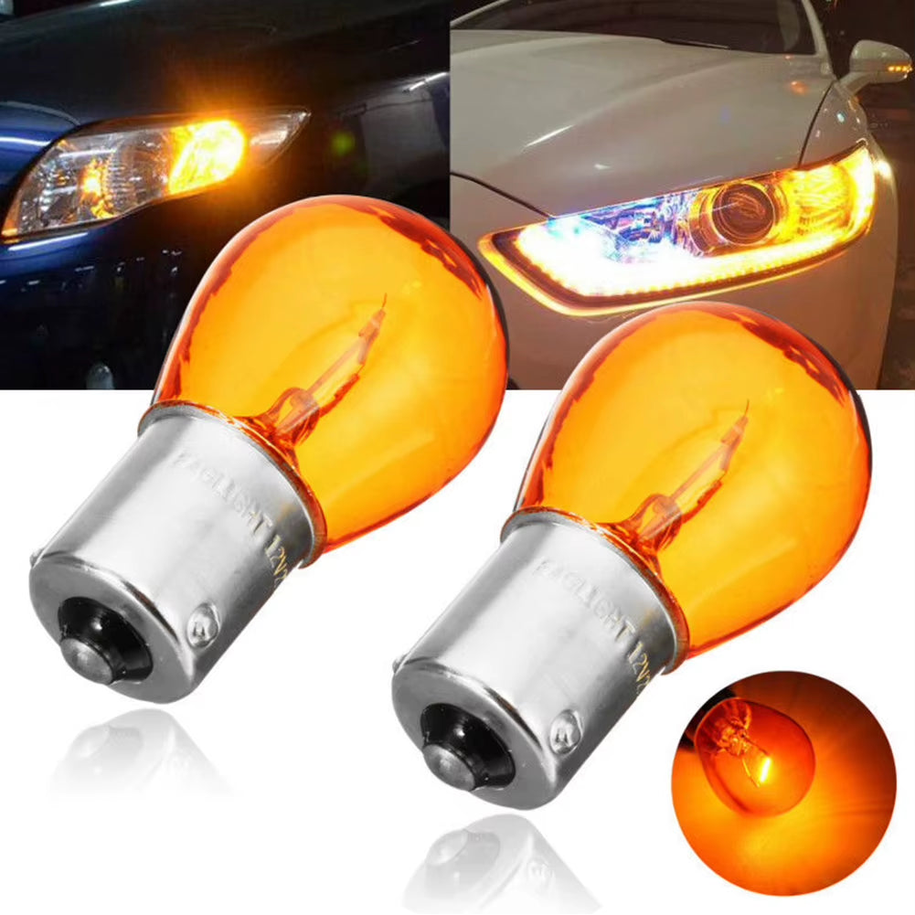 2 Uds 1156 BA15S Vidrio De Alta Potencia Bajo Consumo Luz De Freno De Coche Lámpara Indicadora 21W DC12V Blanco/Ámbar # 289597