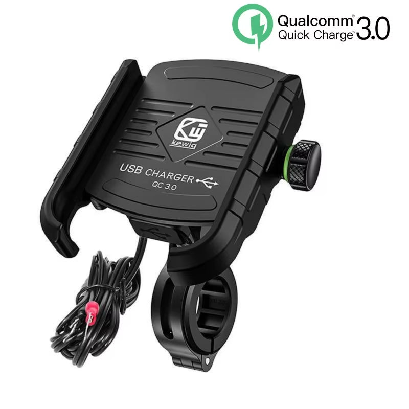 Soporte Para Teléfono Móvil De Motocicleta, Soporte Para Teléfono Móvil De Moto, Soporte GPS Con Cargador USB QC 3,0 Resistente Al Agua