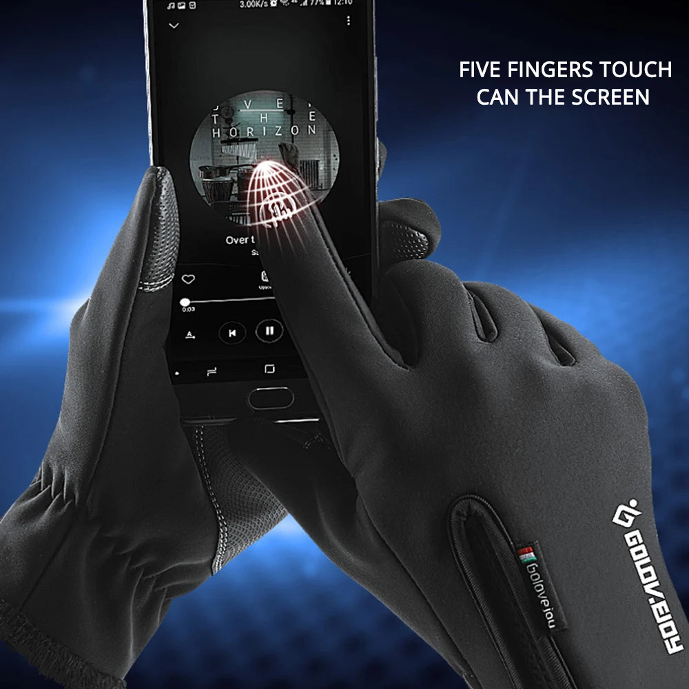 Guantes De Motocicleta Guantes De Moto Invierno Forro Polar Térmico Invierno Impermeable Pantalla Táctil Antideslizante Guantes De Montar En Moto