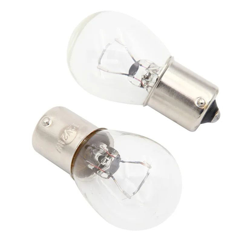 2 Uds 1156 BA15S Vidrio De Alta Potencia Bajo Consumo Luz De Freno De Coche Lámpara Indicadora 21W DC12V Blanco/Ámbar # 289597