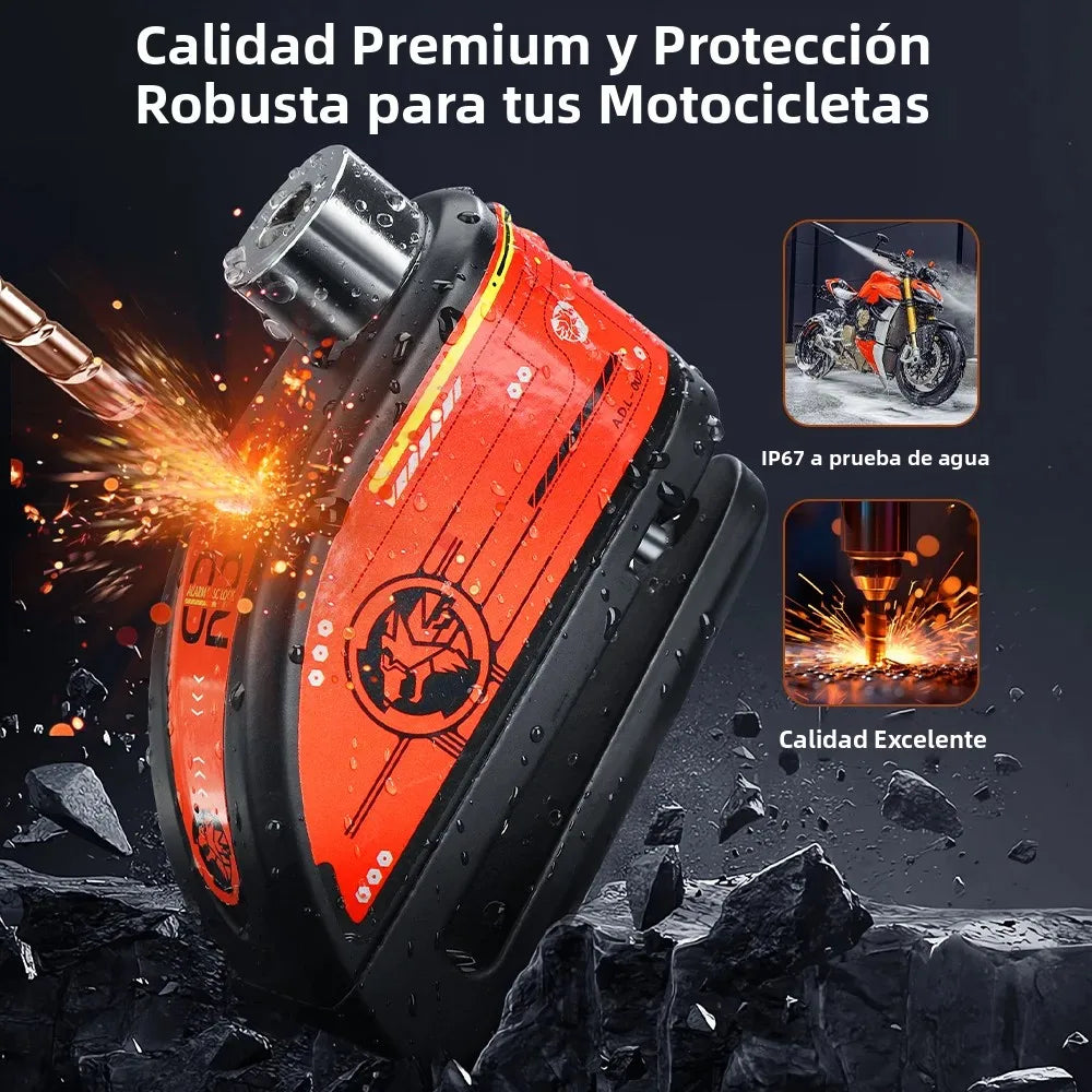 Alarma De Motocicleta, Bloqueo De Freno De Disco, Candado De Seguridad Para Rueda De Moto, Resistente Al Agua, 120Db, Alarma Antirrobo Fuerte, Bloqueo De Disco De Motocicleta