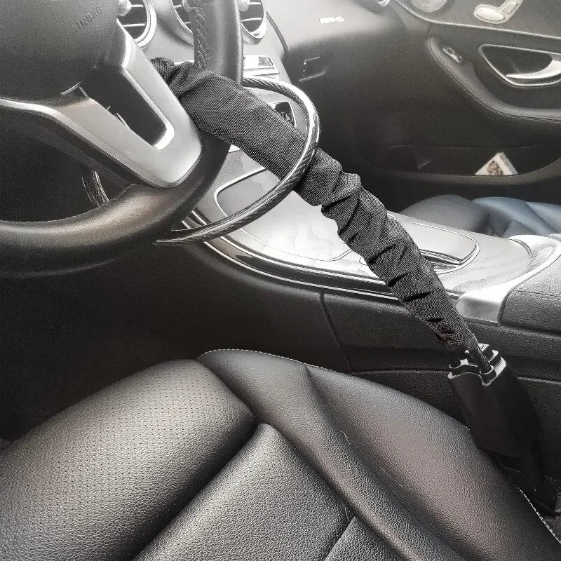 Bloqueo De Volante Y Cinturón De Seguridad Antirrobo Con Llaves Para Seguridad De Coche, Ajuste Universal Para La Mayoría De Los Vehículos, SUV, Furgonetas, Carros De Golf