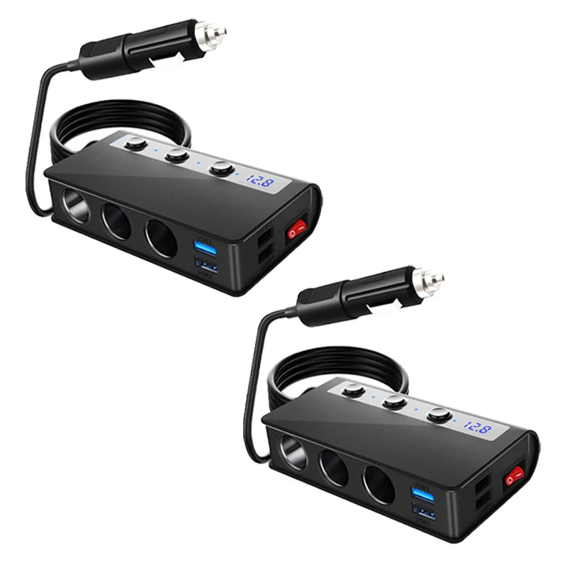 Extractme-Divisor De Encendedor De Cigarrillos De 180W, Adaptador De Cargador De Coche De Carga Rápida 3,0, 12V/24V, Toma De Carga Tipo USB De 4 Puertos Para Teléfono Y Ipad