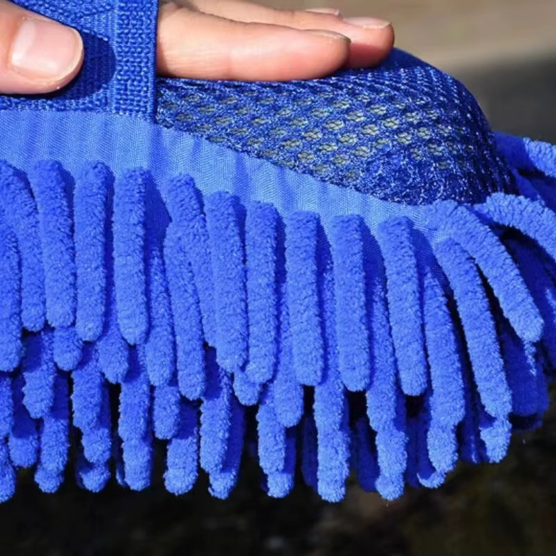 Esponja De Microfibra Para Lavado De Coches, Cepillo Para Limpiar Detalles De Cuidado Del Coche, Toalla De Lavado, Guantes Para Coche, Accesorios De Estilismo Disponibles En Ambos Lados