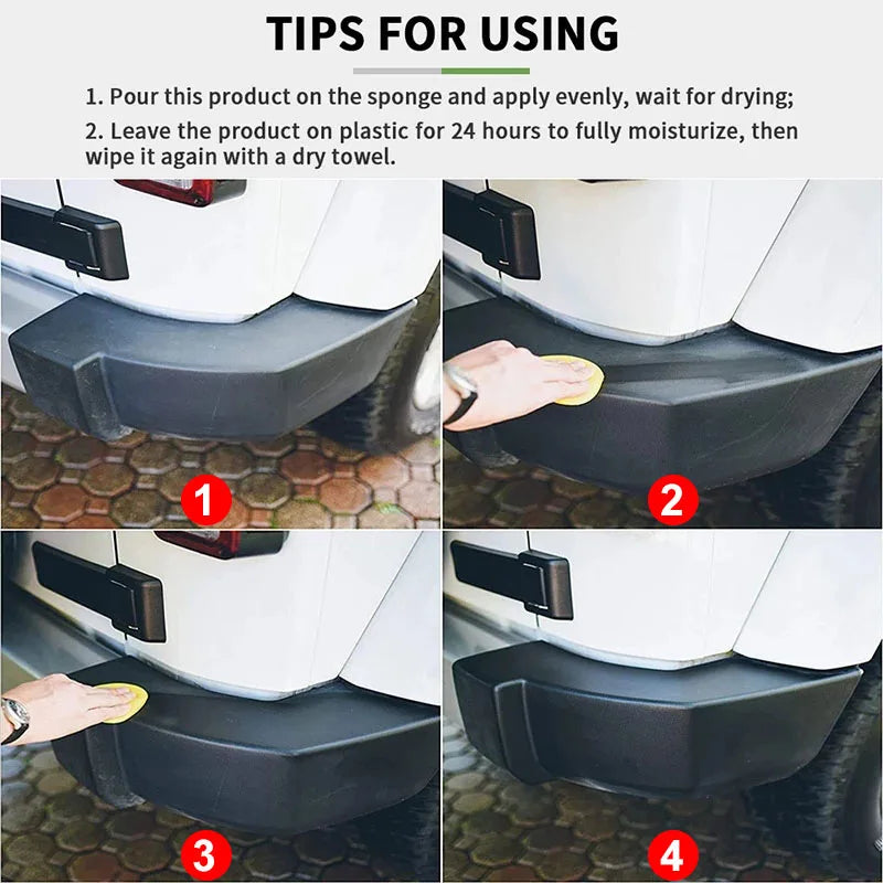 Restaurador De Plástico, Revitalizador, Renovador De Cuero Y Plástico, Revestimiento Duradero Para Gomas De Coche, Restauración Limpia, Brillo Negro