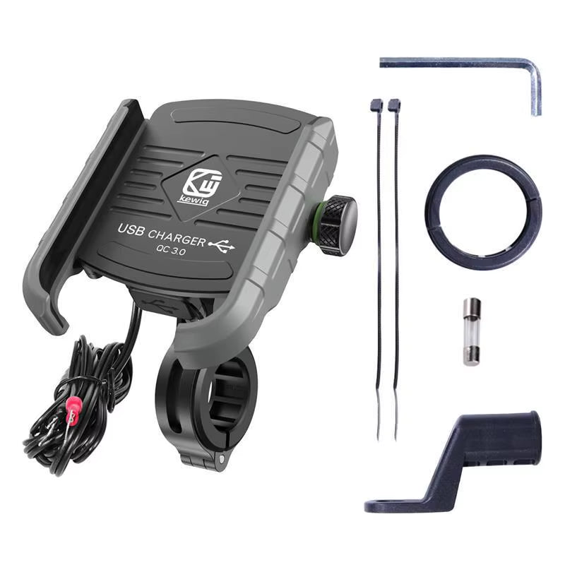 Soporte Para Teléfono Móvil De Motocicleta, Soporte Para Teléfono Móvil De Moto, Soporte GPS Con Cargador USB QC 3,0 Resistente Al Agua