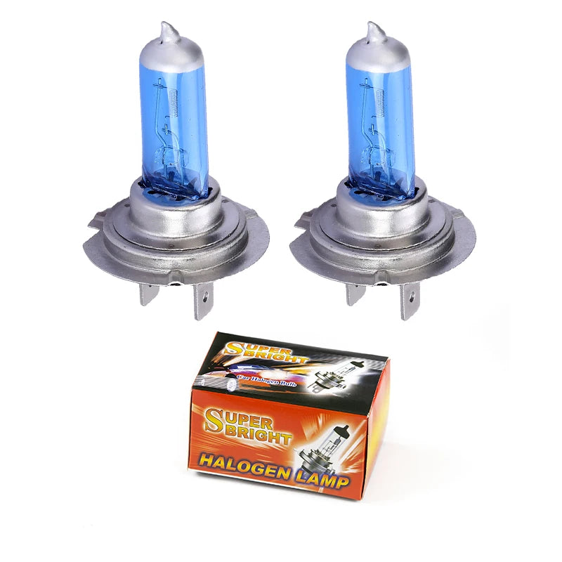 2 Uds H7 55W 100W Bombilla Halógena 12V Bombilla De Faro De Coche H7 6000K Lámpara Halógena Blanca Superbrillante Bombilla De Repuesto De Faro De Coche