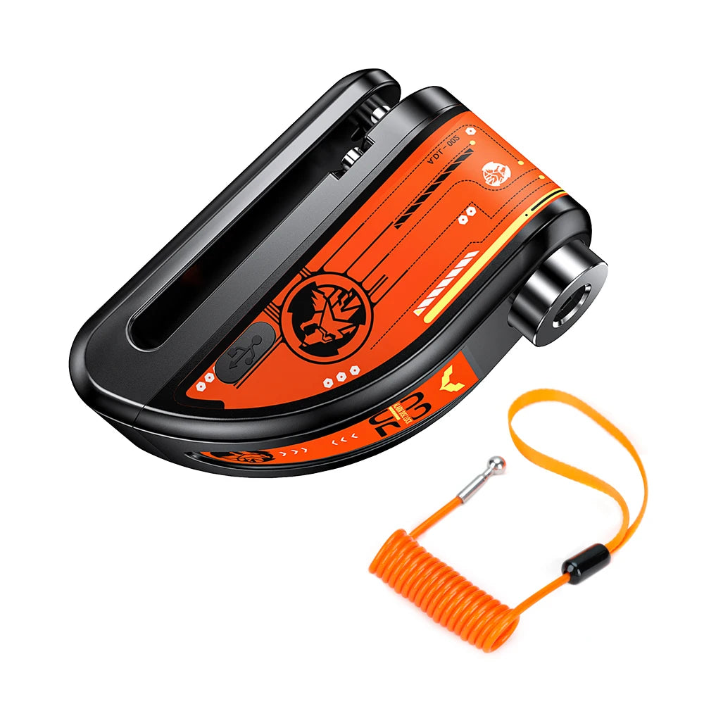 Alarma De Motocicleta, Bloqueo De Freno De Disco, Candado De Seguridad Para Rueda De Moto, Resistente Al Agua, 120Db, Alarma Antirrobo Fuerte, Bloqueo De Disco De Motocicleta