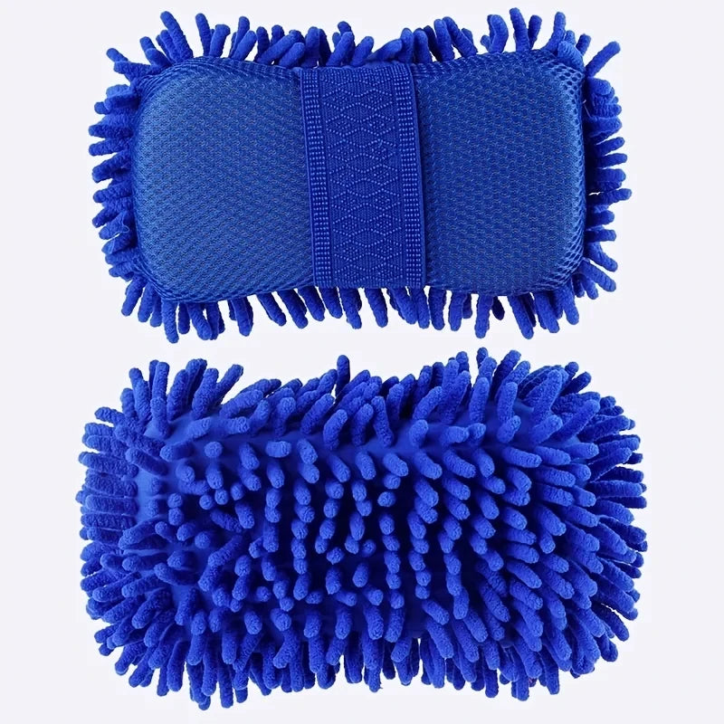 Esponja De Microfibra Para Lavado De Coches, Cepillo Para Limpiar Detalles De Cuidado Del Coche, Toalla De Lavado, Guantes Para Coche, Accesorios De Estilismo Disponibles En Ambos Lados