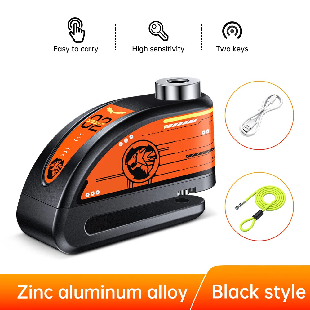 Alarma De Motocicleta, Bloqueo De Freno De Disco, Candado De Seguridad Para Rueda De Moto, Resistente Al Agua, 120Db, Alarma Antirrobo Fuerte, Bloqueo De Disco De Motocicleta