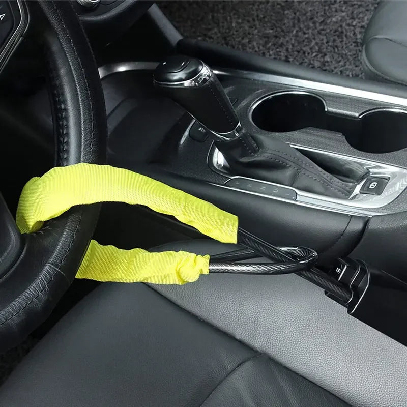 Bloqueo De Volante Y Cinturón De Seguridad Antirrobo Con Llaves Para Seguridad De Coche, Ajuste Universal Para La Mayoría De Los Vehículos, SUV, Furgonetas, Carros De Golf