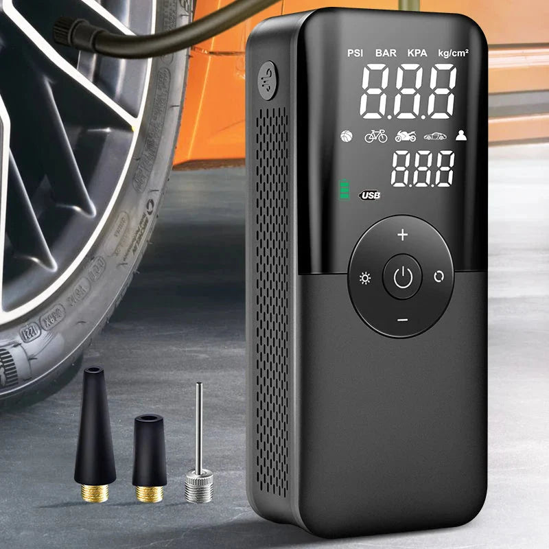 Rechargeable Battery-Powered Tire Inflator for Portability