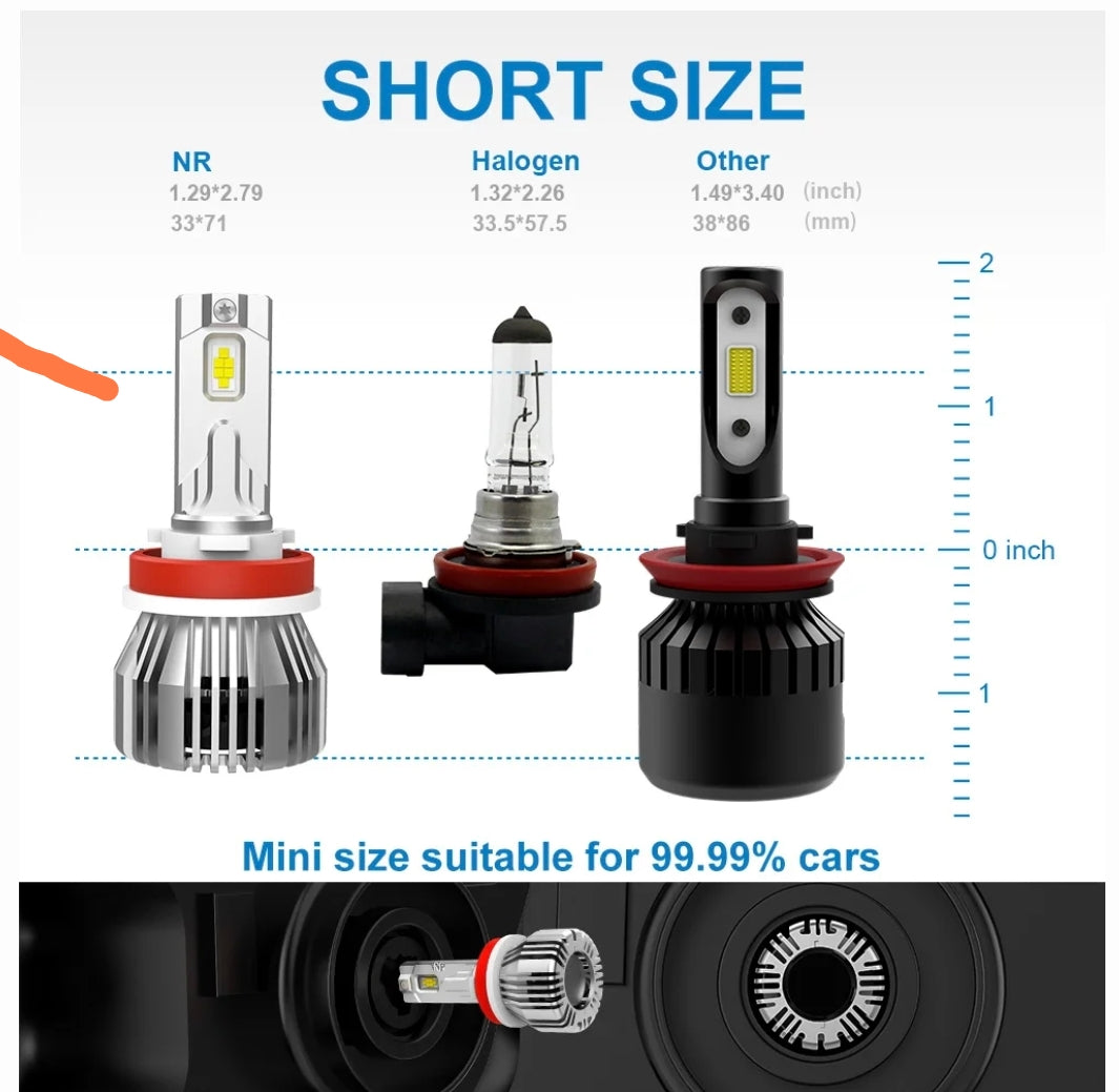 Bombillas LED Canbus Antiniebla 13200LM 6000K H1 H3 H4 H7 H8 H9 H10 H11 HB3 HB4 (Pack 2)
