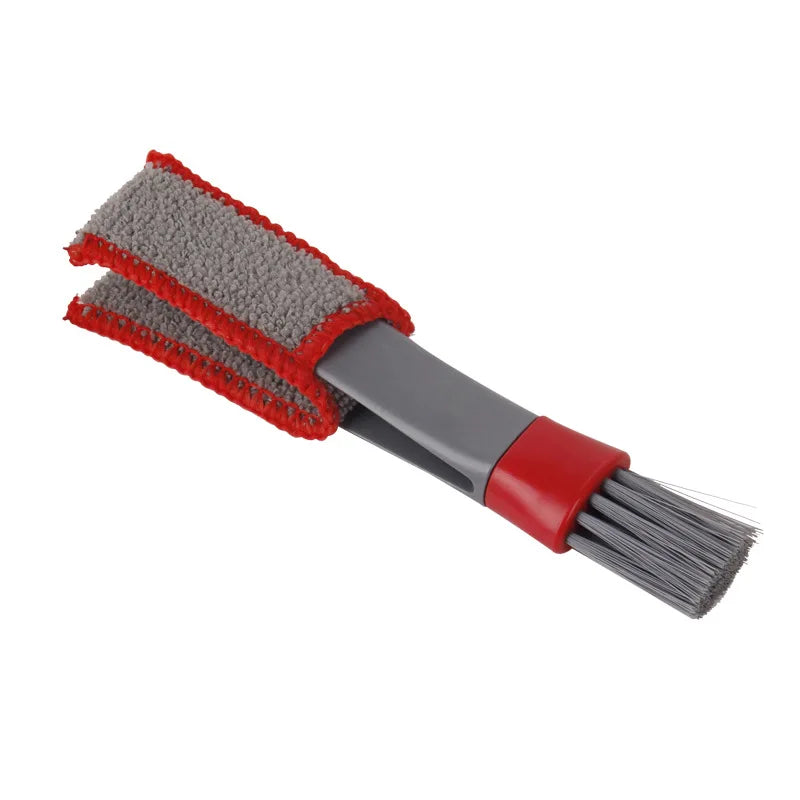 Cepillos De Limpieza De Detalles De Coche De Doble Cabezal, Limpieza De Salida De Aire De Coche, Acondicionador, Rejilla, Plumero, Cepillos De Limpieza, Herramientas De Limpieza Interior De Coche