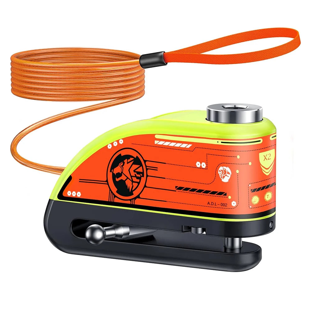 Alarma De Motocicleta, Bloqueo De Freno De Disco, Candado De Seguridad Para Rueda De Moto, Resistente Al Agua, 120Db, Alarma Antirrobo Fuerte, Bloqueo De Disco De Motocicleta