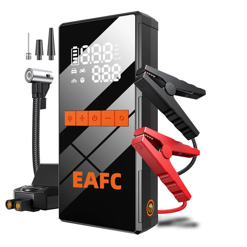Arrancador De Coches Portátil EAFC 150PSI Con Bomba De Aire, Batería De Emergencia 5000A Y Power Bank