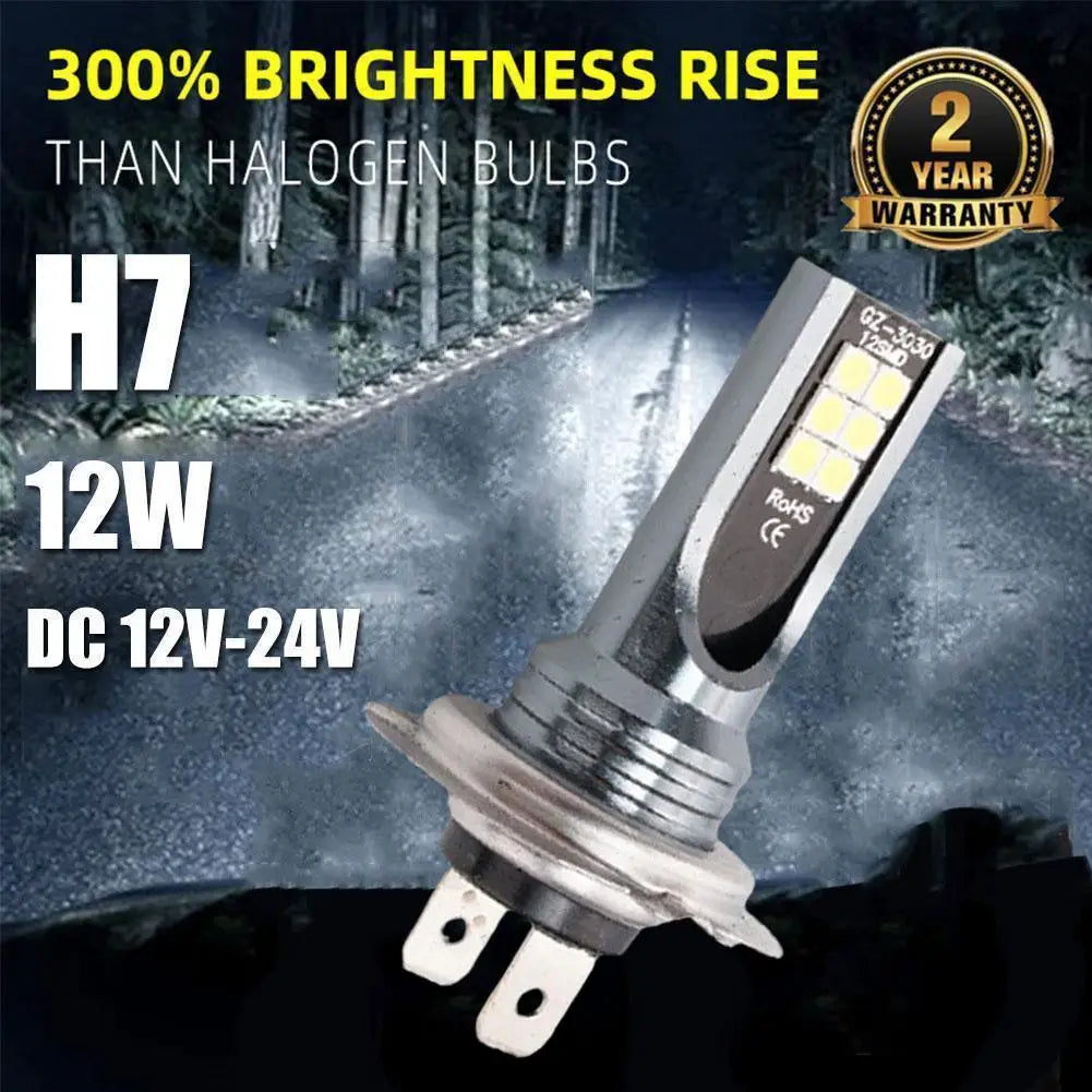 Bombilla LED Para Faros Delanteros H1/H3/H4/H7/H11, 12V, 12W, Alta Potencia, Luz LED Para Coche, 6000K, Bombillas Para Faros Delanteros De Coche, 12000LM