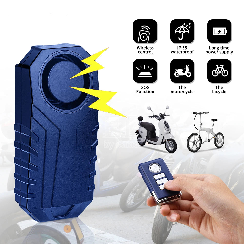 Anchtek-Alarma Antirrobo Para Motocicleta, Sistema De Advertencia Con Sensor De Vibración Y Control Remoto Inalámbrico, Resistente Al Agua, Alarma Para Moto Y Coche